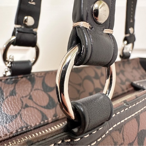 Coach Chelsea Heritage Stripe Signature Coated Canvas Leather Tote Vintage NWT - Picture 8 of 15